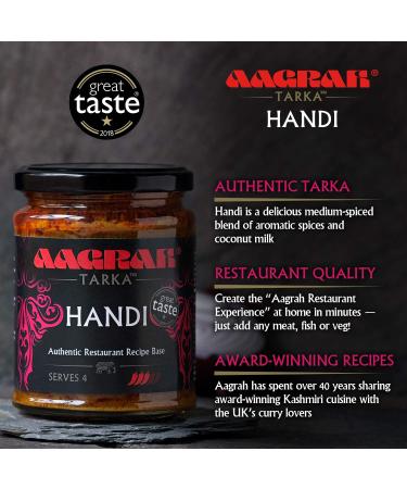  Aagrah Aagrah Tarka - Indian Curry Sauces - Mixed Selection - Karahi Achari Hydrabadi Balti Tikka Masala Handi - Authentic Restaurant Recipes - 6 x 270g - Each Jar Serves 3-4 - Buy Online on GoSupps.com