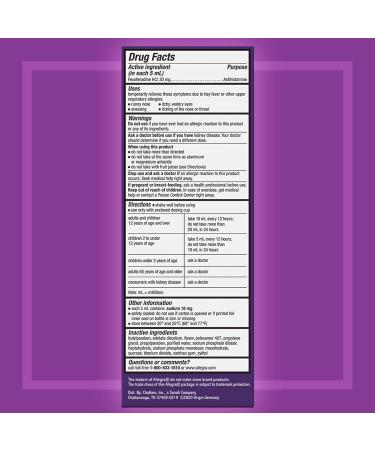 Allegra Children's 12HR Allergy Liquid with Xyzal Children's 24HR Allergy Oral Solution Bundle Berry & Tutti Frutti Flavors - Buy Online on GoSupps.com