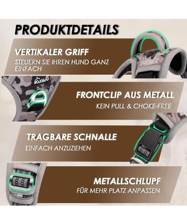 Eyin Camouflage Dog Harness for Small Dogs - Adjustable Breathable Reflective with Padded Handle | Daily Training Gear (Size S: Neck 32-46cm Chest 35-63cm) - Buy Online on GoSupps.com