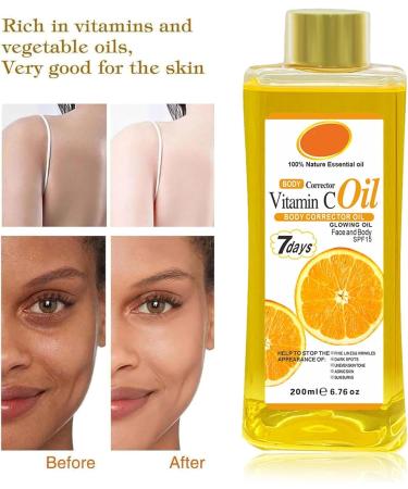 MEITREND Vitamin C Body Oil vitamin C body oil 7 days antiaging skin care glow oil for face and body body correction oil for moisture firms the skin reduces fine lines Orange 200 ml 1er Pack - Buy Online on GoSupps.com