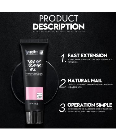 Beautilux 50ml Acrylic Gel - Long-Lasting UV Nail Extension | K50-10 Pink Natural Look Nail Art - Buy Online on GoSupps.com
