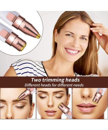 Facial Hair Remover for Women & Eyebrow Trimmer 2 in 1 Electric Face Hair Remover with LED Light - Rechargeable Face Shavers for Women Hair Removal Device for Eyebrows Peach Fuzz Lips Arms - Buy Online on GoSupps.com