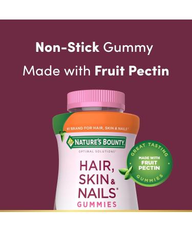 Nature's Bounty Optimal Solutions Hair Skin and Nails Collagen Pectin Gummies 100 mg Collagen and 2 500 mcg Biotin Per Serving No Stick Gummy Tropical Citrus Flavor 200 ct 100 Total Servings 200 Count (Pack of 1) - Buy Online on GoSupps.com