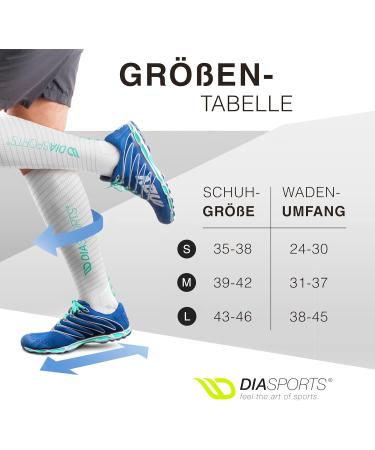 Diasports RunStars Compression Socks for Sports & Running - Premium Marathon & Triathlon Gear for Men & Women - Green/White - Buy Online on GoSupps.com