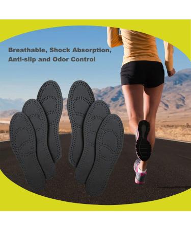 Black Leather Shoe Pads for Men and Women - 3 Pairs, Thin Inserts for Comfort and Odor Control, Non-slip Liners for Boots - Size Mens 6-6.5 / Womens 8-8.5 M US - Buy Online on GoSupps.com