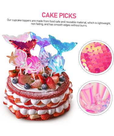 UPKOCH 18 Pcs Cake Decoration Seashell Decor Ocean Decorations Under The Sea Cupcake Topper Mermaid Cupcake Topper Under The Sea Cake Picks Toothpick Birthday Party Supplies Cloth Wedding - Buy Online on GoSupps.com