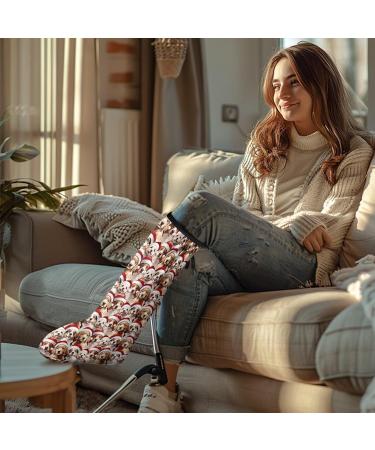 Christmas Dogs Print Leg Cast Cover | Fashionable Outdoor Protector & Anti-Scratch Sleeve for Holiday Style - Buy Online on GoSupps.com