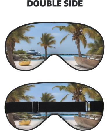 Beach Palm Tree Chairs Eye Mask | Soft Travel Eye Patch for Women | Relaxation & Breathable Sleep Mask - Buy Online on GoSupps.com