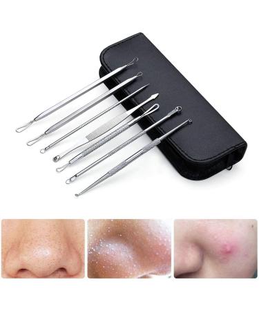 WedDecor Blackhead Remover Kit with Case Dermatologist Extractor Tool Set for Blemishes Whitehead Acne Comedone Pimple Spot Popper 7pcs - Buy Online on GoSupps.com