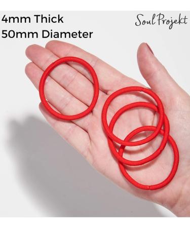 Soul Project Red Hair Ties - 100 Pcs 4mm Elastic No Metal Bands for All Hair Types Perfect for Braids Ponytails Buns - Ideal for School Work & Gym - Buy Online on GoSupps.com