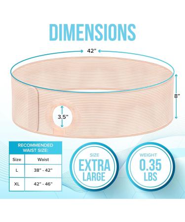 Belt Abdominal Stoma Binder - Adjustable Ileostomy Colostomy Support Belt for Men & Women | Post Operative Hernia Support - X-Large - Buy Online on GoSupps.com