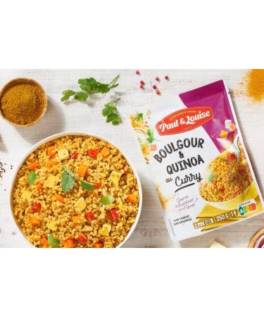 Paul & Louise - Bulgur and quinoa with curry 250g - Source of protein and fibre - Ready in 2 minutes - Buy Online on GoSupps.com