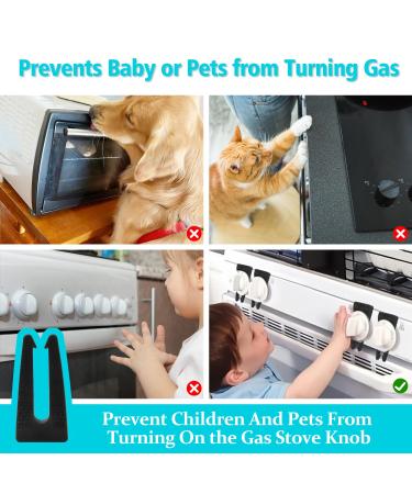 Tenmetre 4-Piece Stove Protection Grille Set - Childproof Stove Button Locks & Rotary Knob Covers - Safe for Babies - Black - Buy Online on GoSupps.com