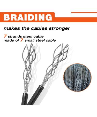 Valuemax 2m Safety Loop Cable - Plastic Coated Steel Cable for Bicycle Motorcycle & eBike | 12mm Thick Black - Secure Your Ride! - Buy Online on GoSupps.com