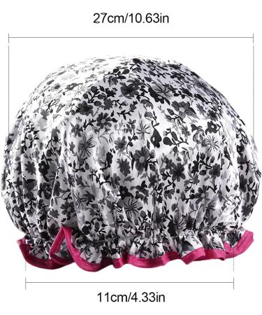 Reusable Waterproof Shower Cap - Double Thickening Bath Cap (Flower Design) - Buy Online on GoSupps.com
