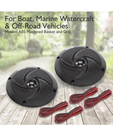 Low-Profile Waterproof Marine Speakers - 100W 4 Inch 2 Way - Pyle (Black) - Buy Online on GoSupps.com