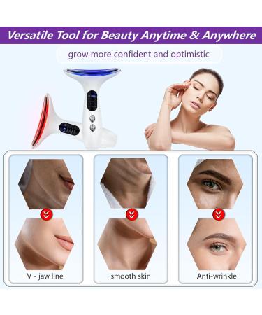 Anti Wrinkle Face Device 11000/min Vibration EMS Electric Face Massager Anti-Wrinkle 45 C with Tricolor Light for Face Firmi - Buy Online on GoSupps.com
