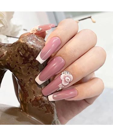 RoseFlower Acrylic Nail Kit - Full Set for Beginners with 3 Colors Clear Pink Powder - Nail Salon #11 - Buy Online on GoSupps.com