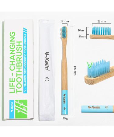 Y-Key Bamboo Toothbrush Set - V-Shaped Eco-Friendly Soft Bristles (3 Pieces) - Orthodontic Care & Sustainable Oral Hygiene - Buy Online on GoSupps.com