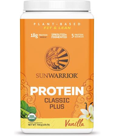 Sunwarrior Classic Plus Protein - Organic Plant-Based Vanilla 1.65 lb | Vegan Protein Powder - Buy Online on GoSupps.com