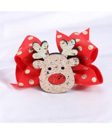 Lurrose Christmas Bow Hair Clip Set - Festive Elk Hairpin for Girls, 5pcs - Buy Online on GoSupps.com