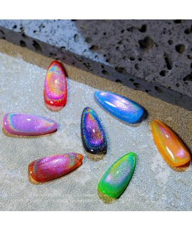 7ML Nail Art Shining Nail Gel Varnish Glossy Cat Eye Gel Colorful Universal Colorful Cat's Eye Glue Aurora - (Color: White) - Buy Online on GoSupps.com