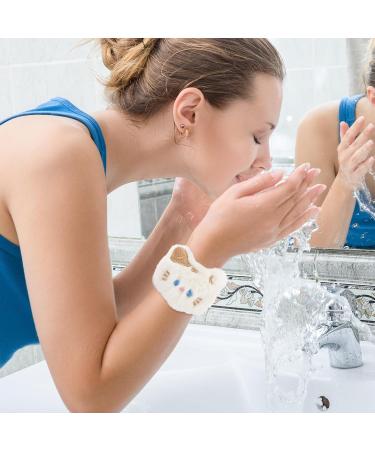 PLAFOPE Lot de 4 Bracelets de Lavage de Poignet Absorbants et Imperm ables Taille Petite en Fausse Fourrure Blancs Motifs Chat et Lapin pour Soins du Visage et Spa Confortables - Buy Online on GoSupps.com