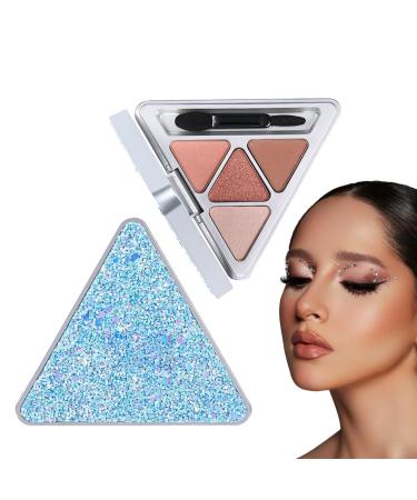 Eye Shadow Palette Makeup 4 Colors Glitter Makeup Palette - Professional Highly Pigmented Waterproof Glitter Makeup Palette Eye Shadow For Teens Beginners Travel Makeup Hersil F403#sunset Country