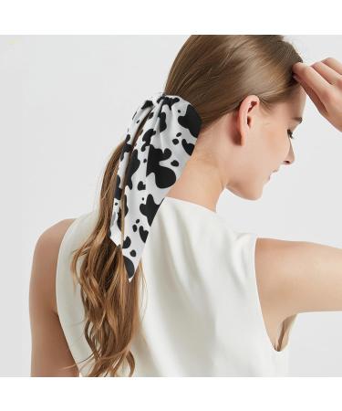 AOZUO 2 Pieces Cow Print Headband Bow Bandana Elastic Hair Bows Accessories Handmade Halloween Costume Birthday Gift for Women Girls - Buy Online on GoSupps.com