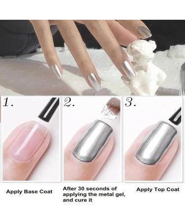 Silver Nail Polish Glitter Chrome Metallic Nail Varnish Quick Dry Breathable Holographic Metal Mirror Effect Nail Polish No UV Needed Nail Polish Nail Art DIY Nail Salon for Women Girls at Home - Buy Online on GoSupps.com