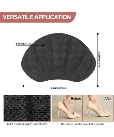 Mivora Heel Cushion - 8 Self-Adhesive Shoe Cushions for Large Shoes | Anti-Bubble Heel Protector Pads - Comfort & Slip Prevention (Black) - Buy Online on GoSupps.com