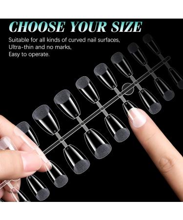 240 Extra Short Coffin Gel Nail Tips Set for Nail Art - Soft Full Cover False Nails in 12 Sizes - PMMA Pre-Buffed Artificial Nails for Gluing - Buy Online on GoSupps.com