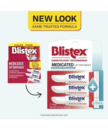 Blistex Medicated Lip Ointment 0.21 Ounce Tube Relieves Cold Sores & Helps Heal Dry Chapped Lips Pain Relief from Lip Sores & Blisters Healing Ointment 3 Count(1 Pack) - Buy Online on GoSupps.com