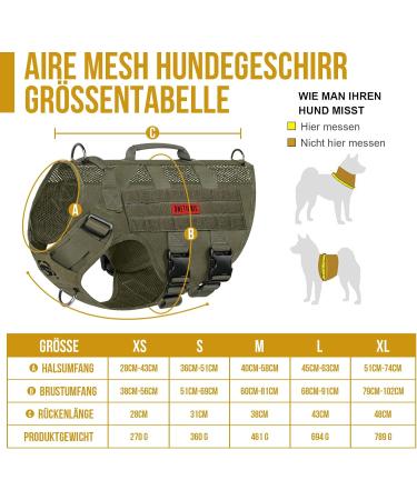 Oneigris No-Pull Dog Harness | Aire Mesh Adjustable Safety Harness for Large/Medium Dogs - Ultra Breathable Chest Vest with 2 Handles - Green (L: Neck 45-63cm Chest 68-91cm) - Buy Online on GoSupps.com