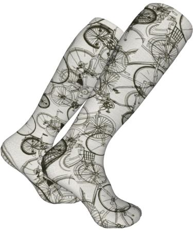 Buy Retro Hand-Drawn Compression Socks for Men & Women | 15-20 mmHg Circulation Support for Running & Cycling - Buy Online on GoSupps.com
