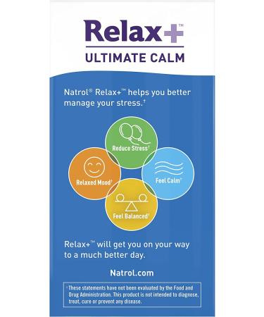 Natrol Relax+ Ultimate Calm - Stress Relief Capsules (30 Count) - Buy Online on GoSupps.com