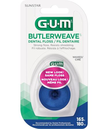 GUM ButlerWeave Waxed String Floss 165M X Pack of 6 165.00 m (Pack of 6) Waxed - Buy Online on GoSupps.com