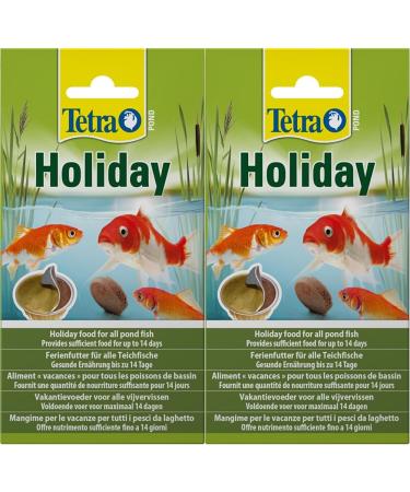 Tetra Pond Holiday - holiday food for all pond fish healthy nutrition for up to 14 days 1 x gel food block 98 g (pack of 2)