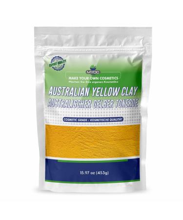 Myoc Australian Yellow Tint Natural Facial Mask Tone in Cosmetic Quality for DIY Skin Care Hair Masks Soap and Detox Recipes 453 g 453 g 1er Pack