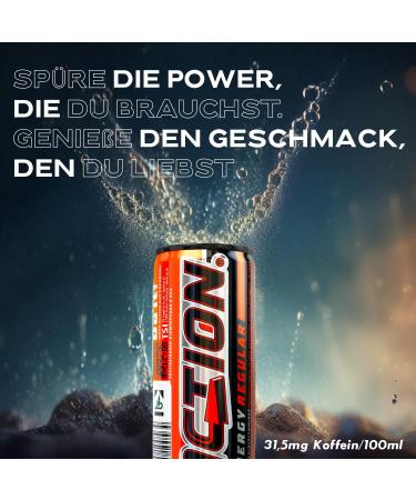  ACT!ON Action Energy Regular Pack of 24 x 500ml cans with page taurine classic tutti frutti flavored energy drink - Buy Online on GoSupps.com