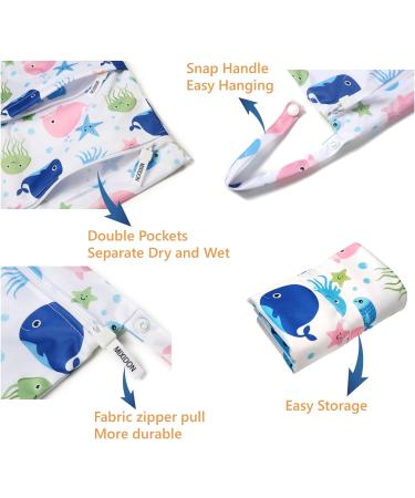 MIXIDON Wet Bag Waterproof Wet Dry Bag for Swimsuits Cloth Nappy Wet Bag Outdoor Organiser Bag for Baby Items Wet Dry Clothes Bag Pattern 6 - Buy Online on GoSupps.com