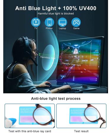OKH 5-Pack Blue Light Reading Glasses - Spring Hinge TR90 Frame - Unbreakable Readers - Anti Eye Strain - Round 3.0x - Buy Online on GoSupps.com