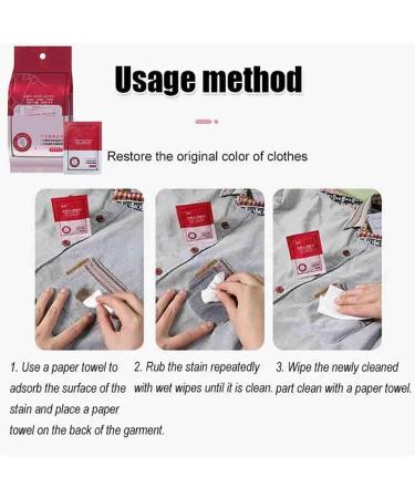 2024 Portable Emergency Stain Removal Wet Wipes Clothes Stain Removal Wipes Individual Wrapped Cleaning Wipes Emergency Stain Rescue Stain Remover for Cleaning Clothes Shoes (1 Box) - Buy Online on GoSupps.com