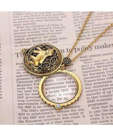 AKOAK 5X Portable Vintage Magnifying Glass Pendant Necklace for Library Reading Fine Print Zooming Increase Vision Jewelry and Gift (Elephant) - Buy Online on GoSupps.com