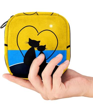 Lovely Cats on the Beach Napkiettes Storage Pocket - Portable Period & Menstrual Cup Holder for Women Teens & Girls - Color 9 - Buy Online on GoSupps.com