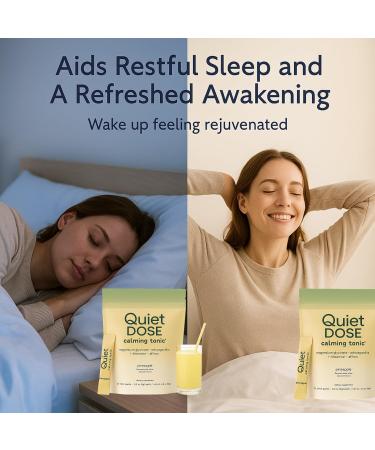 Quiet Dose Calming Tonic Quiet Dose Drink with Magnesium Glycinate Ashwagandha L-Theanine Affron for Relax & Focus Non GMO Vegan On The Go 15-Sticks Pack (Pineapple) - Buy Online on GoSupps.com
