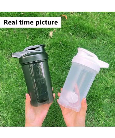 Yayoung 500ml Leakproof Protein Shaker Bottle - BPA Free Fitness Mixer with Sieve & Scale for Smooth Whey Protein Shakes (Gray & White 2 Pack) - Buy Online on GoSupps.com
