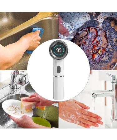 Electric Bathroom Scrubber | Electric Cordless Scrubber | 5 Replaceable Cleaning Brush Scrubber with 3 Speed Digital Display Electric Bottle Brush Cleaning Tool for Tub White - Buy Online on GoSupps.com