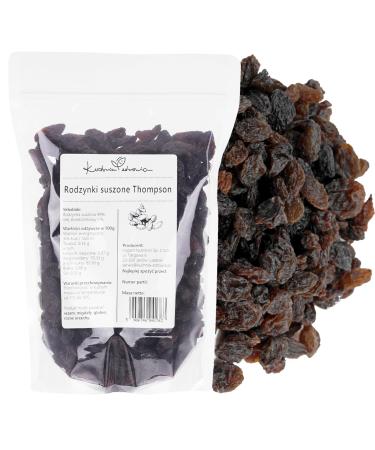 Kuchnia Zdrowia Dried Thompson Sultana Raisins - Delicious Snack - Whole Fruit - Natural - Vegan - Kuchnia Zdrowia - Resealable Bag with Zipper - Doypack: (500g)