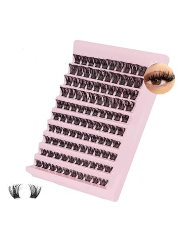 Lash Clusters 100Pcs DIY Individual Eyelash Extenisons Natural Look D Curl Cluster eyelashes 8-16MM Reusable Individuals DIY at Home (#03) Volume Lashes